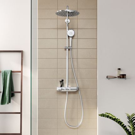 colonne de douche hydrotherapie chromé ovata