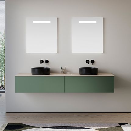 meuble salle de bain Free 140 cm olive