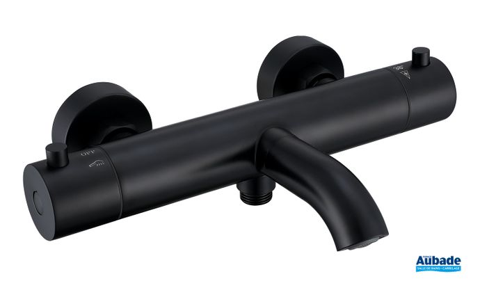 Robinetterie bain douche Aubade Création Inox Line mitigeur thermostatique noir mat anodise