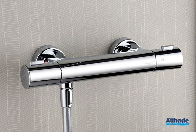 Mitigeur douche mural thermostatique Round chromé de Paini 
