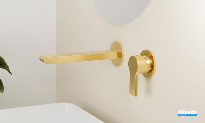 Robinet mitigeur lavabo mural avec collecteur et vidage Delta de la marque Cristina