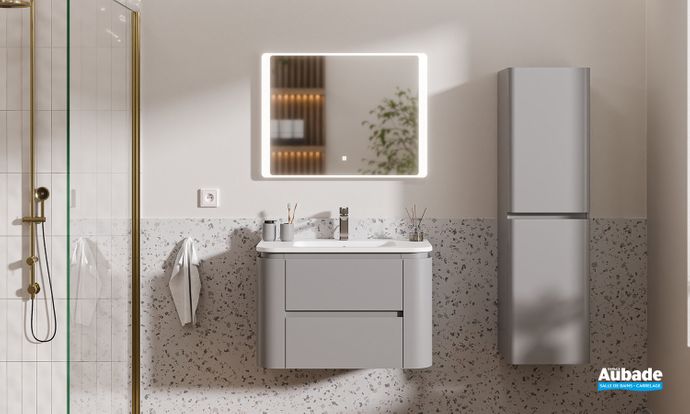 Meuble Lido Miro 80cm gris platinium