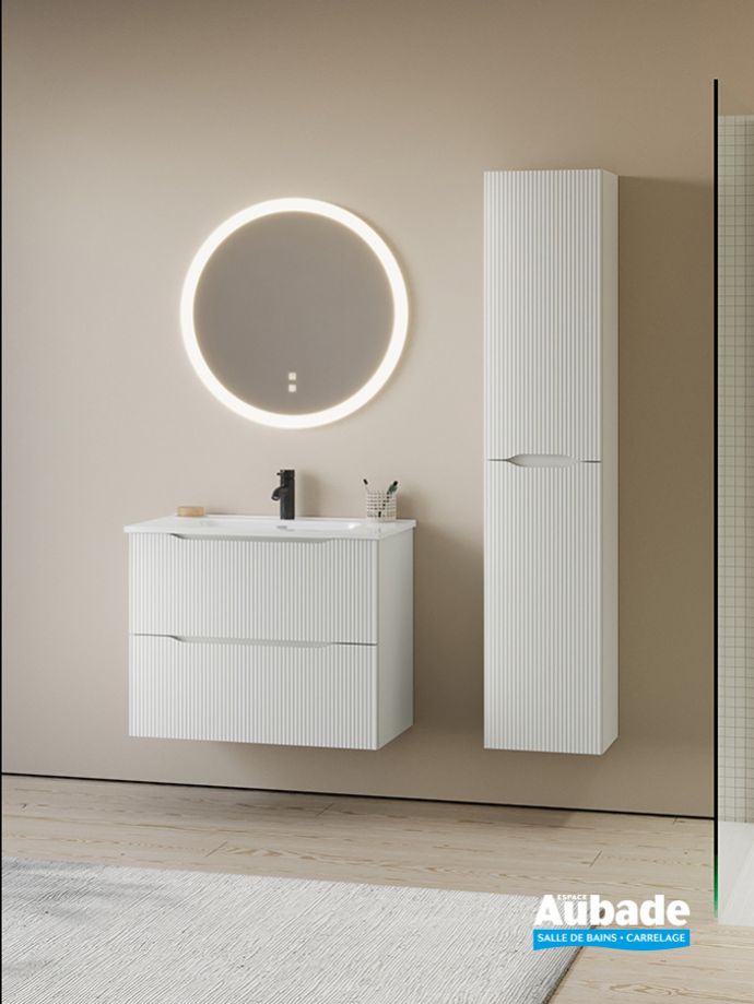 Meuble burgbad diamant 60 cm 2 tiroirs blanc