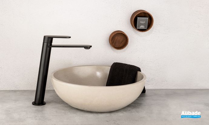 Robinetterie lavabo Paini capri rehausse noir mat
