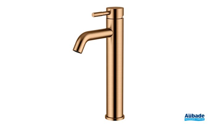 robinetterie lavabo aubade creation inox line rehausse noir mat