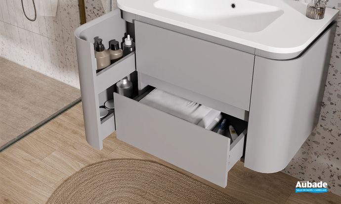 Meuble Lido Miro 80cm gris platinium