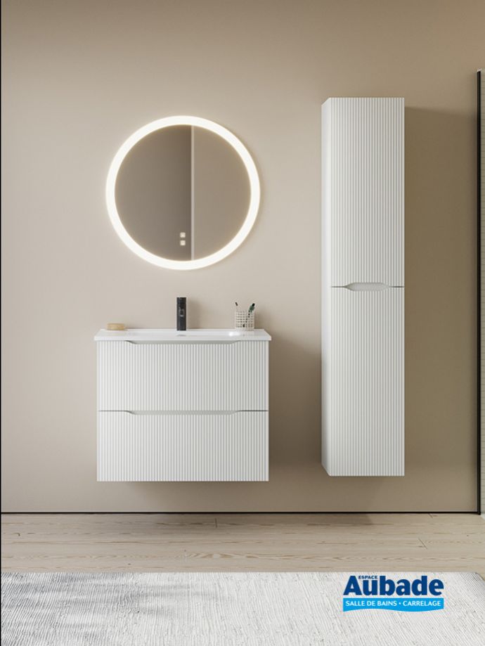 Meuble burgbad diamant 60 cm 2 tiroirs blanc