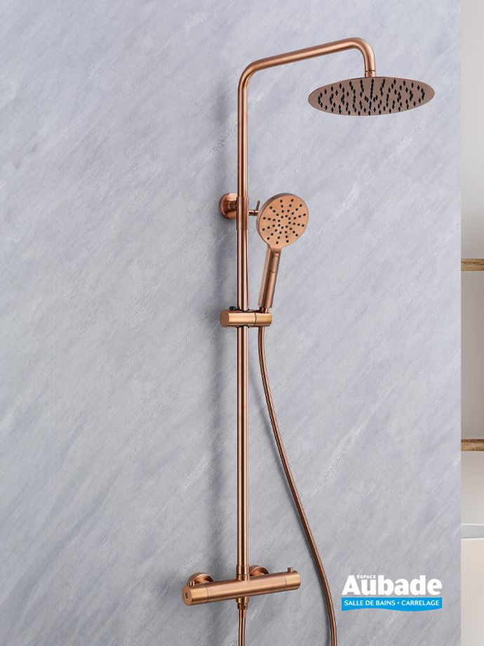 Colonne de douche Inox Line Aubade Creation cuivre brossé
