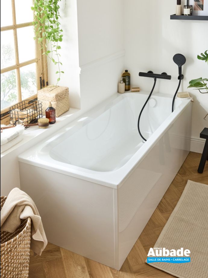 Baignoire Rivoli rectangulaire en acrylique blanc brillant