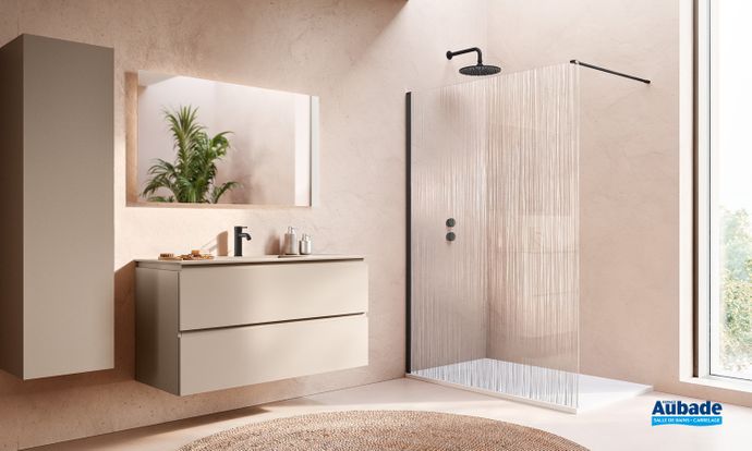 paroi de douche fil d'eau noir mat