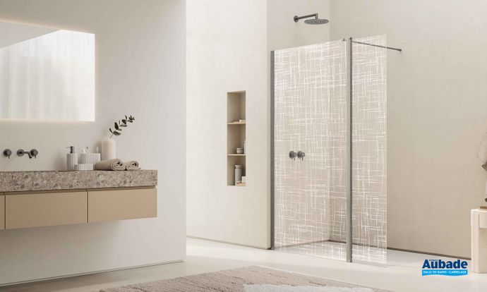 Paroi de douche SanSwiss Cromalin avec volet pivotant 90 degrés