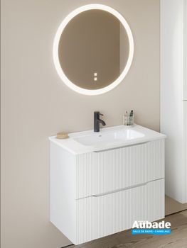 Meuble burgbad diamant 60 cm 2 tiroirs blanc