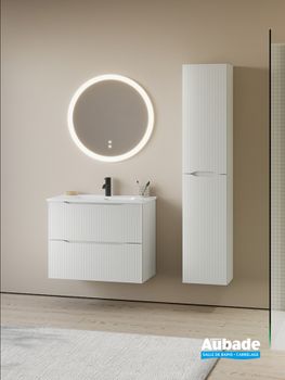 Meuble burgbad diamant 60 cm 2 tiroirs blanc