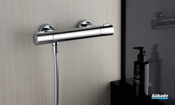 Mitigeur douche mural thermostatique Round chromé de Paini
