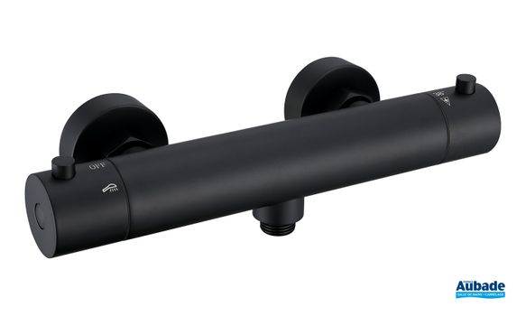 Robinetterie douche Aubade Creation Inox Line mitigeur thermostatique noir mat anodise