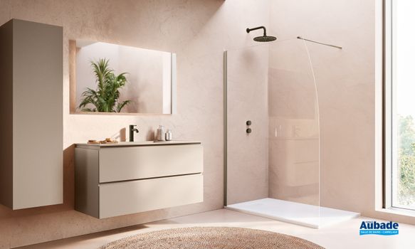 paroi de douche ronal voilier metal champagne
