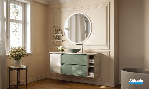 Meuble sanijura plurielle 2 niveaux 140 cm vert sauge