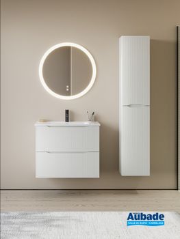 Meuble burgbad diamant 60 cm 2 tiroirs blanc