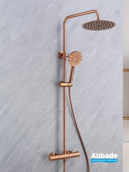 Colonne de douche Inox Line Aubade Creation cuivre brossé